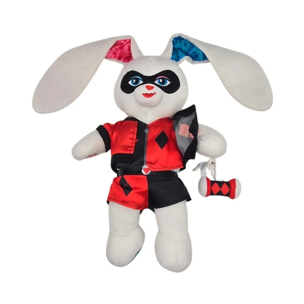 Build-A-Bear Harley Quinn Bunny Plush DC Comics White Rabbit with Outfit‎ Mallet